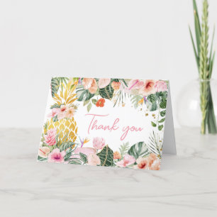 Aloha Pineapple Baby Shower  Letterpress Thank You Card