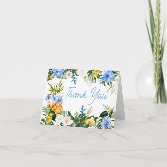 Aloha Pineapple Baby Shower Thank You Card (Front)