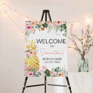 Aloha Pineapple Baby Shower Welcome Sign