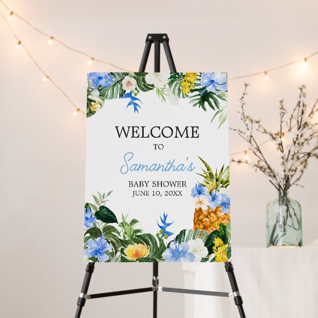 Aloha Pineapple Baby Shower Welcome Sign (In Situ (Stand))