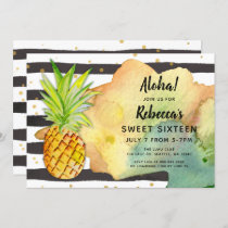 Aloha Pineapple Birthday party Invitations