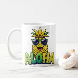 Aloha Pineapple Collection Teal Coffee Mug