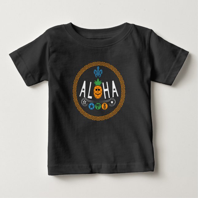 Aloha Pineapple Design - Baby Fine Jersey T-Shirt (Front)