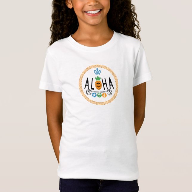 Aloha Pineapple Design - Girls' Fine Jersey T-Shir T-Shirt (Front)