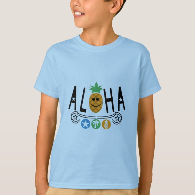Aloha Pineapple Design - Kids' Basic T-Shirt (Front)