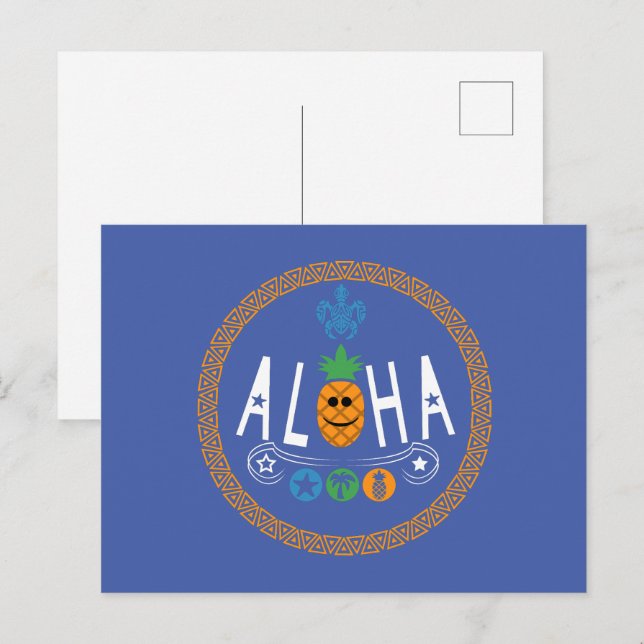 Aloha Pineapple Design - Standard Postcard (Front/Back)