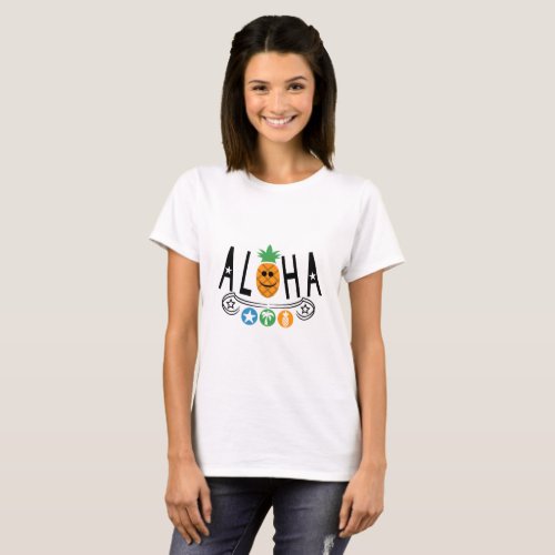 Aloha Pineapple Design _ Womens Basic T_Shirt