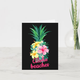Aloha pineapple flowers aloha hawaii vintage card