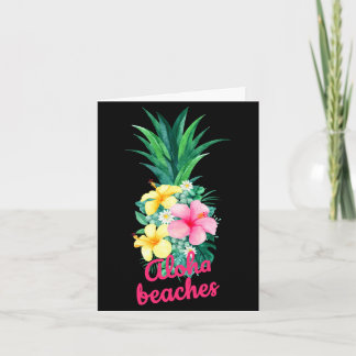 Aloha pineapple flowers aloha hawaii vintage card