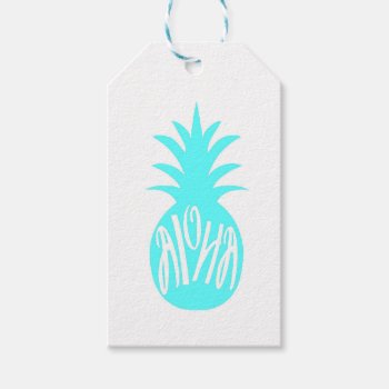 Aloha Pineapple Gift Tags by GreyandAqua at Zazzle