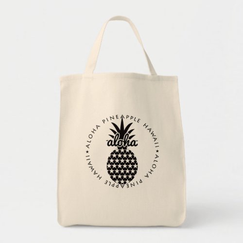 aloha pineapple hawaii shoppingbag tote bag