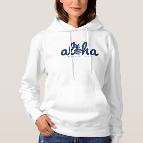 Aloha pineapple LogoColor_Navy Hoodie