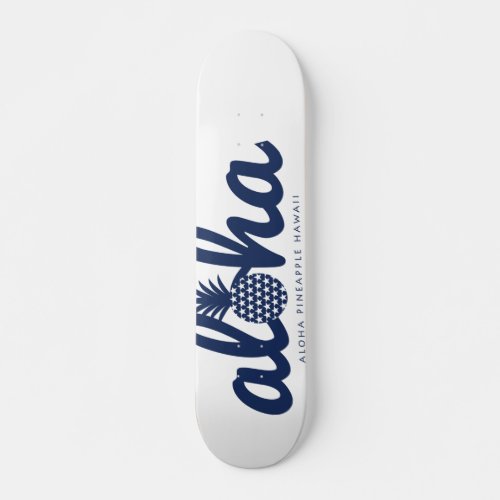 Aloha pineapple LogoColor_Navy Skateboard