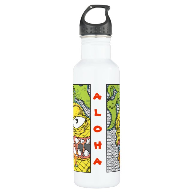 Aloha Pineapple Stainless Steel Water Bottle (Front)
