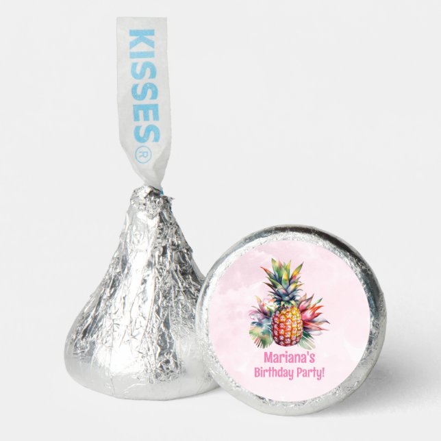 Aloha Pineapple Summer Birthday Party Hershey®'s Kisses® (Front)
