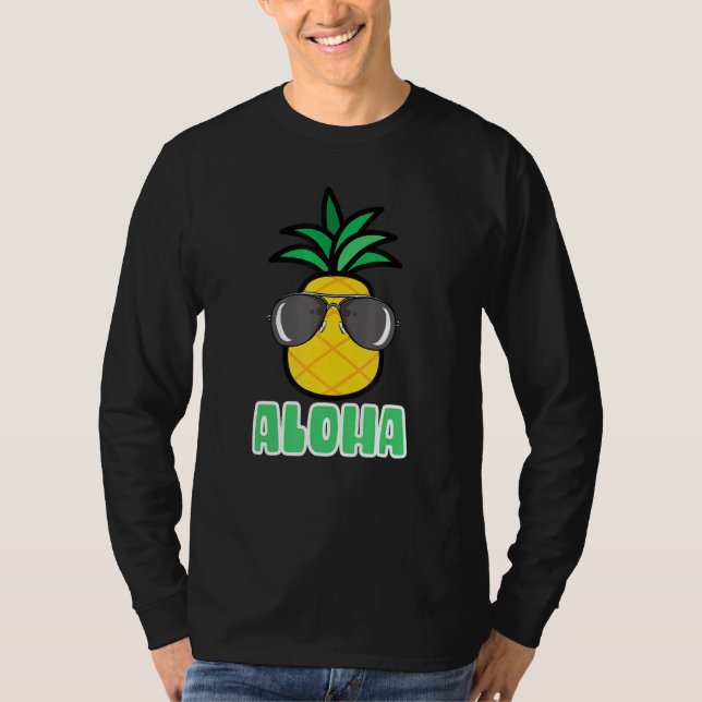 Aloha Pineapple Sunglasses Hawaiian Tiki T-Shirt (Front)