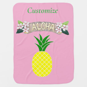 Aloha Pineapple Thunder_Cove Baby Blanket