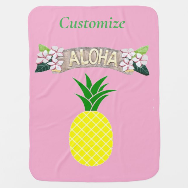 Aloha Pineapple Thunder_Cove Baby Blanket (Front)