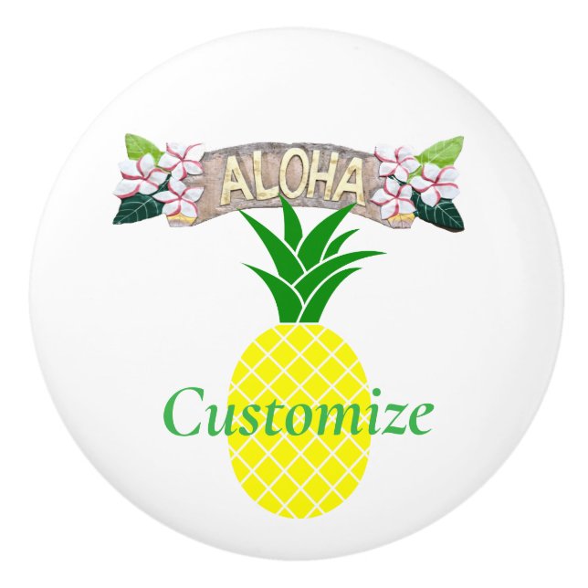 Aloha Pineapple Thunder_Cove Ceramic Knob (Front)