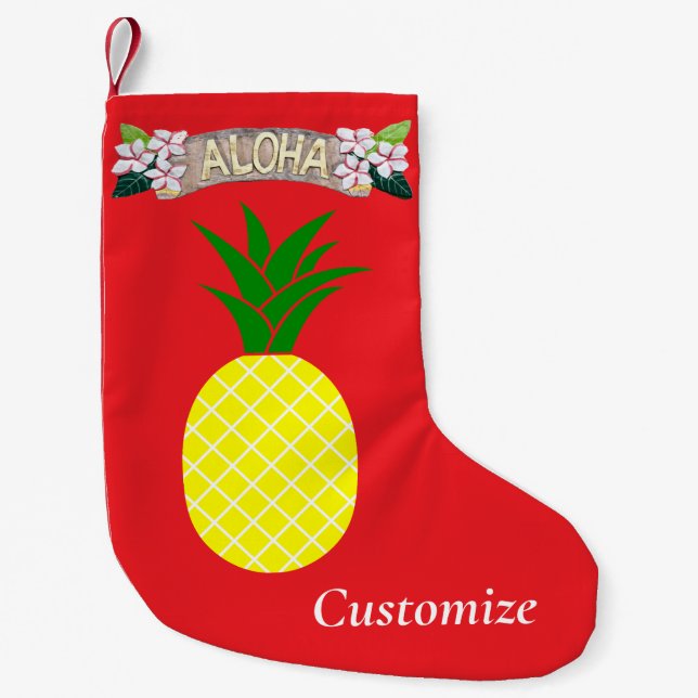 Aloha Pineapple Thunder_Cove Small Christmas Stocking (Front)