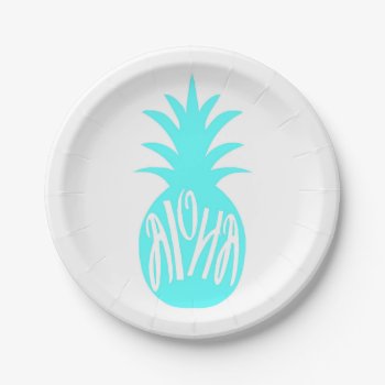 Aloha Pineapple Towel Paper Plates by GreyandAqua at Zazzle