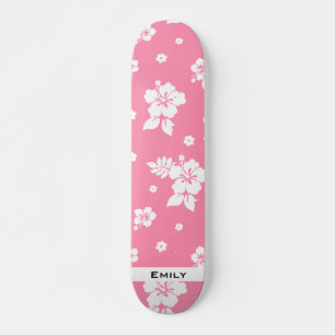 Aloha Pink Classic Hawaiian Seamless Pattern Skateboard