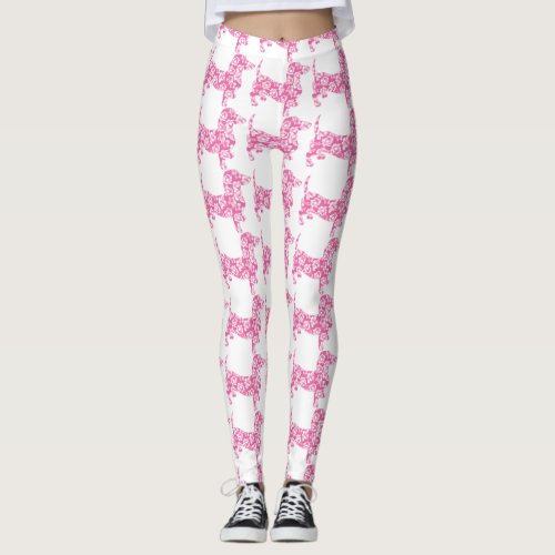 Aloha Pink Dachshund Leggings