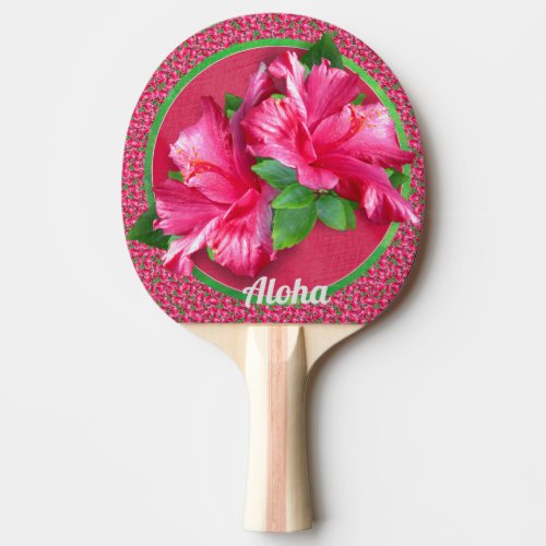 Aloha Pink Hibiscus Ping Pong Paddle