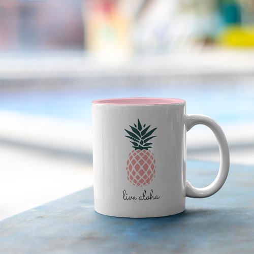 Aloha Pink Pineapple Two_Tone Coffee Mug