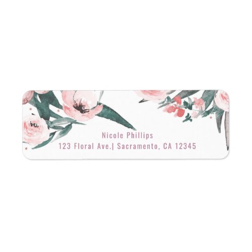 Aloha Pink Tropical Summer Floral Bridal Shower Label