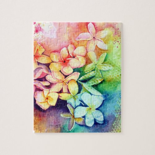 Aloha Plumeria Blossoms Jigsaw Puzzle