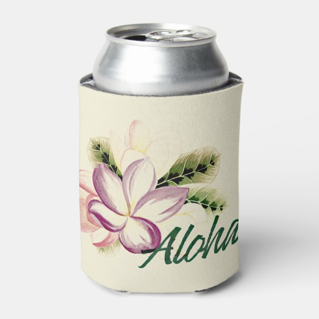 Aloha Plumeria Can Cooler (Can Front)