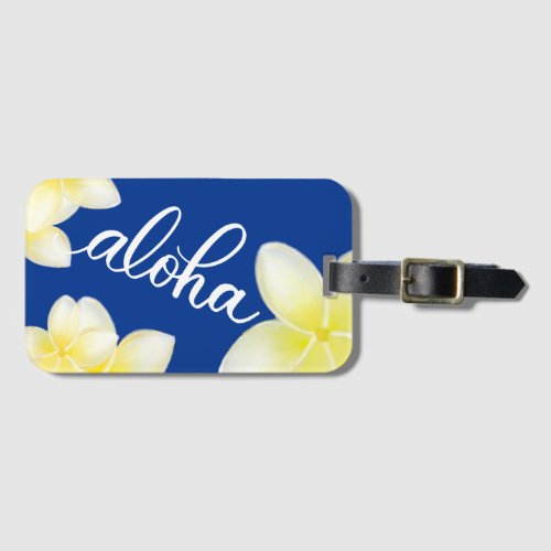 Aloha Plumeria Hawaii Inspired Luggage Tag