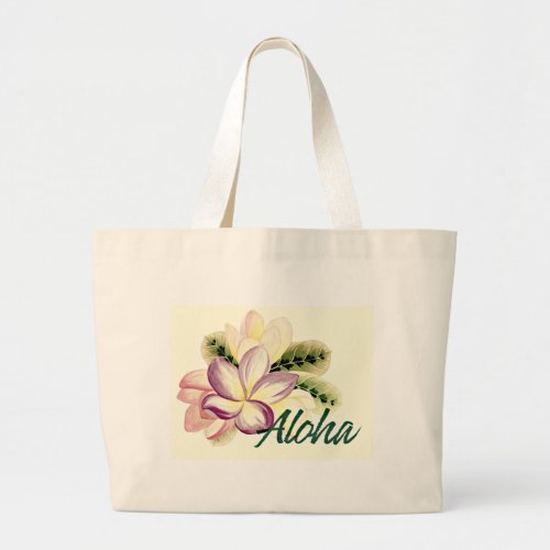 Aloha Plumeria Large Tote Bag