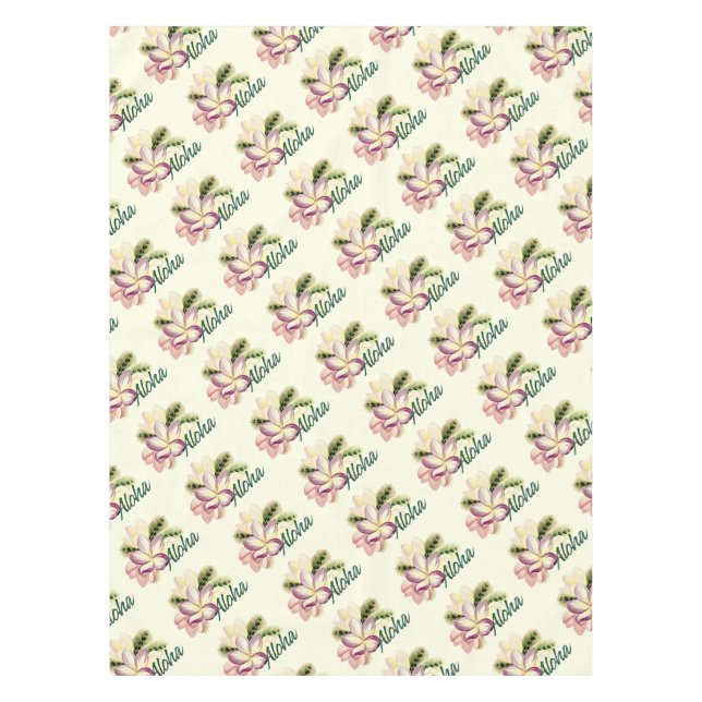 Aloha Plumeria Tablecloth (Front)