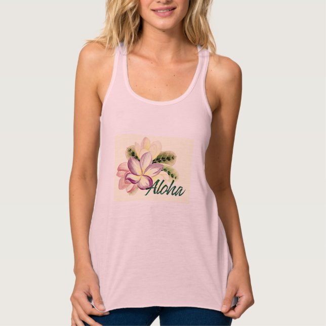 Aloha Plumeria Tank Top (Front)