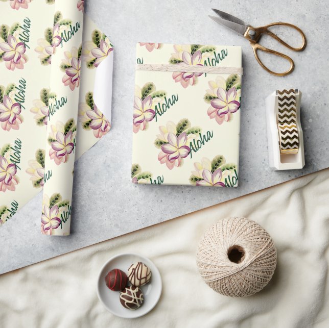 Aloha Plumeria Wrapping Paper (Crafts)