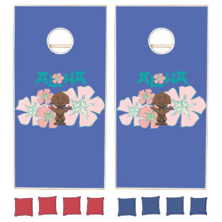 Aloha Polynesian corn hole game set