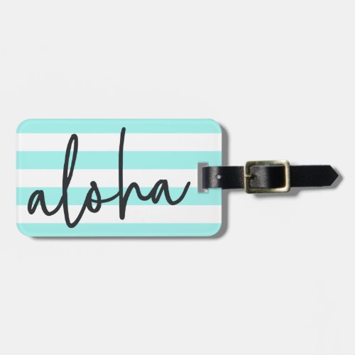 Aloha  Pool Blue Personalized Luggage Tag