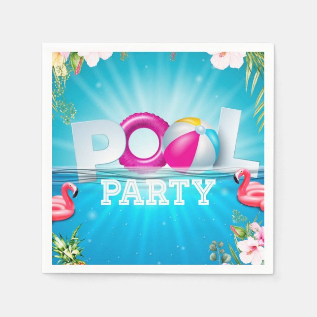 Aloha Pool Party Napkins (Front)