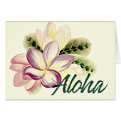 Aloha Pretty Plumeria Island Floral Greeting Card (Front Horizontal)
