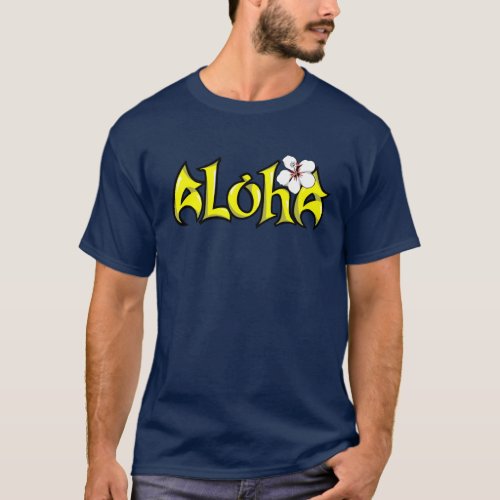 ALOHA Print Design T_Shirt