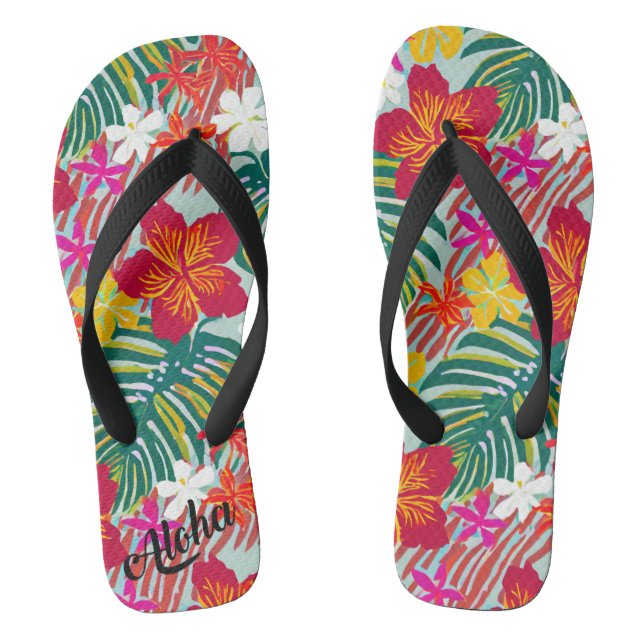 Aloha print slippers - flip flops (Footbed)
