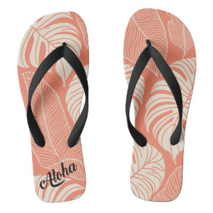 Aloha print slippers - flip flops