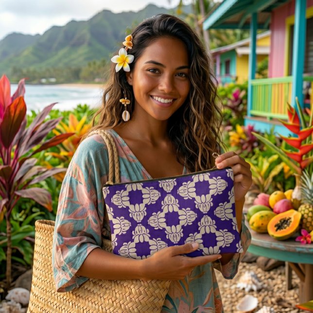 Aloha print tropical accessory pouch (crown flower)