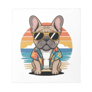 Aloha Pup  Cool French Bulldog Beach Vibes Notepad