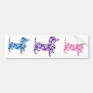 Aloha Purple Doxie Dachshund Bumper Sticker