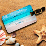 Aloha Quote Turquoise Ocean Sandy Beach Photo Luggage Tag<br><div class="desc">“You had me at 'aloha’.” Remind yourself of the fresh salt smell of the ocean air whenever you use this stunning, vibrantly-colored photo luggage tag. Exhale and explore the solitude of an empty Hawaiian beach. Makes a great housewarming gift! You can easily personalize this luggage tag plus I also offer...</div>