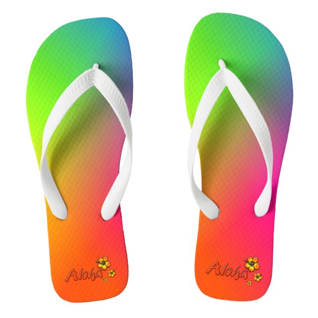 Aloha Rainbow Flip Flops (Footbed)