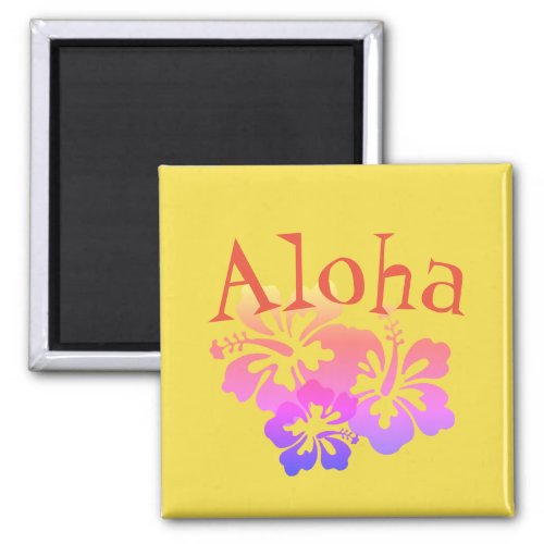 Aloha Rainbow Hibiscus Magnet